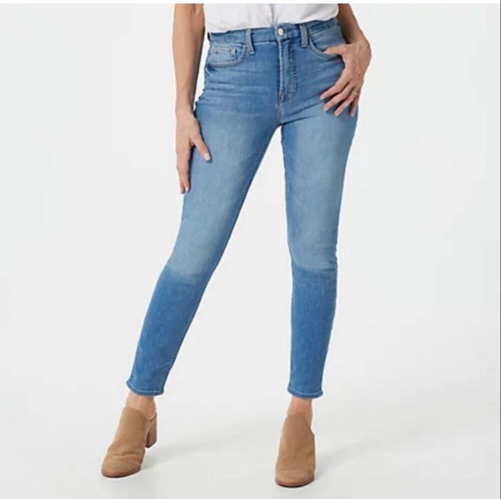 Jen7 By 7 For All Mankind Enhance Me High Waist Skinny Jeans Blue Size 14 NWT